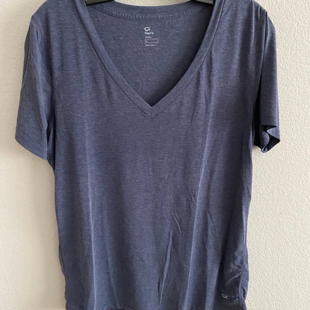 GAP Fit Blue Activewear V-Neck